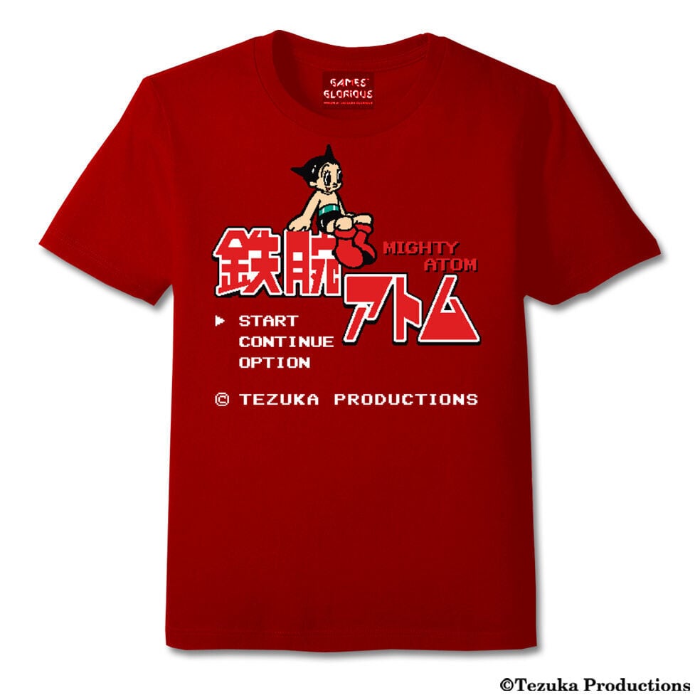 鉄腕アトム 8-bit Title Tシャツ -RED-  / GAMES GLORIOUS