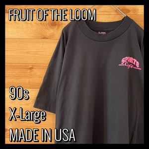 【FRUIT OF THE LOOM】90s USA製 アドバタイジングTシャツ スポーツカフェ SPORS Cafe