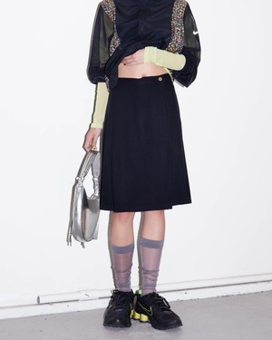 1980s SONIA RYKIEL - pleated back midi skirt