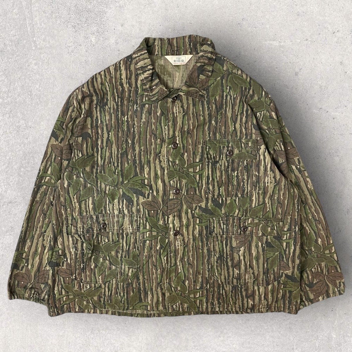 Red Rip Jacket red head real tree camo rip stop three pockets jacket 80s~ | focus
