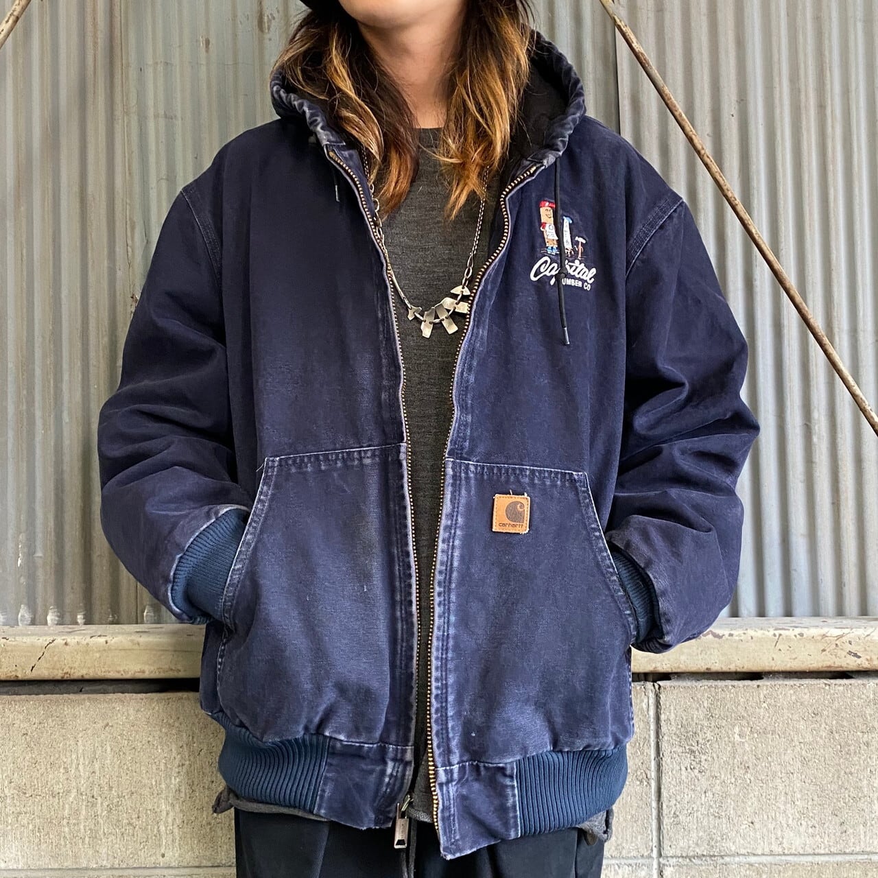 入手困難XL】カーハート☆刺繍ロゴ ダックアクティブジャケット  