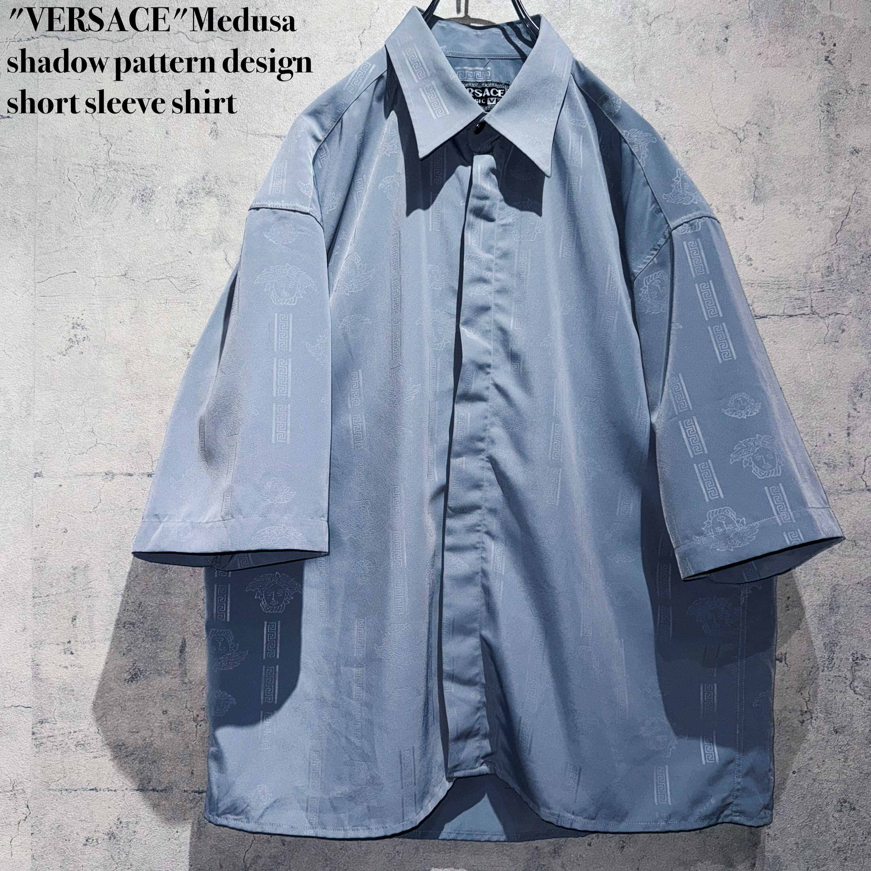 "VERSACE"Medusa shadow pattern design short sleeve shirt