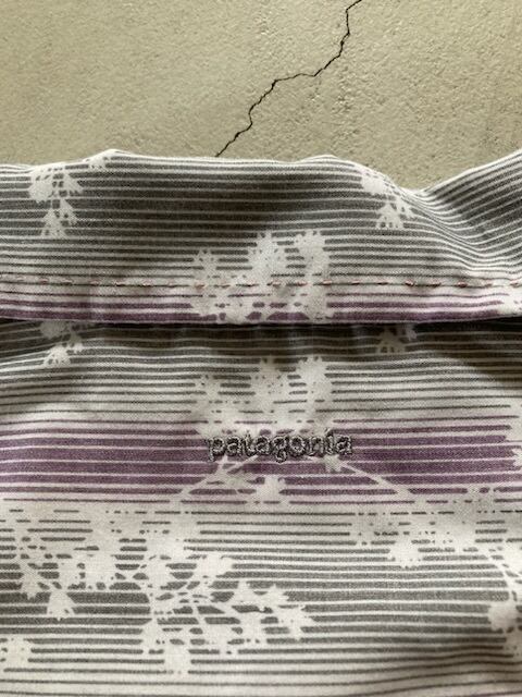 グレー×パープルM：00s patagonia パタゴニア 長袖 フラワー デザイン