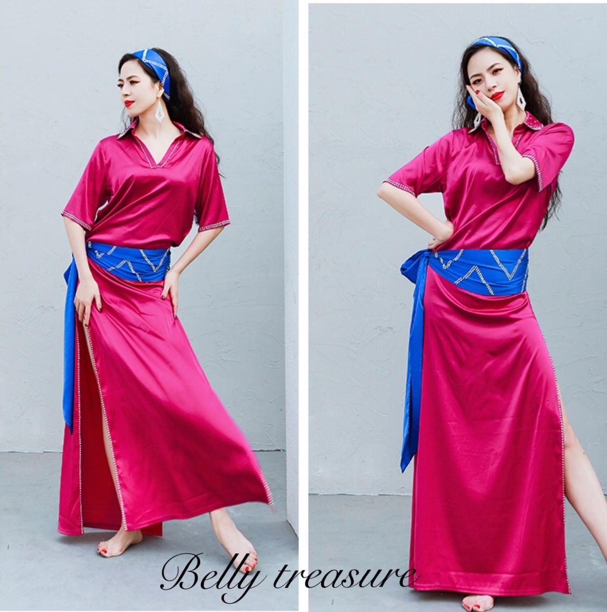 美品☆ベリーダンス3点セット　サイーディードレス　バラディドレス　Lサイズ ベリーダンス バラディドレス 3カラー WZQ W139 20202Belly Treasure