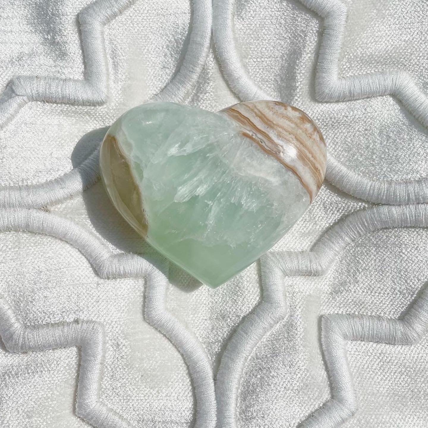 Caribbean Blue Calcite Heart 1