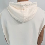NUMBERX waffle setup sleeveless hoodie "WHITE"【数量限定】