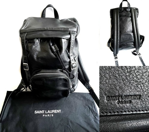 SAINT LAURENT　サンローラン  SAINT LAURENT PARIS CITY　シティ　オールレザー　フラップ　バックパック ブラック　MADE IN ITALY