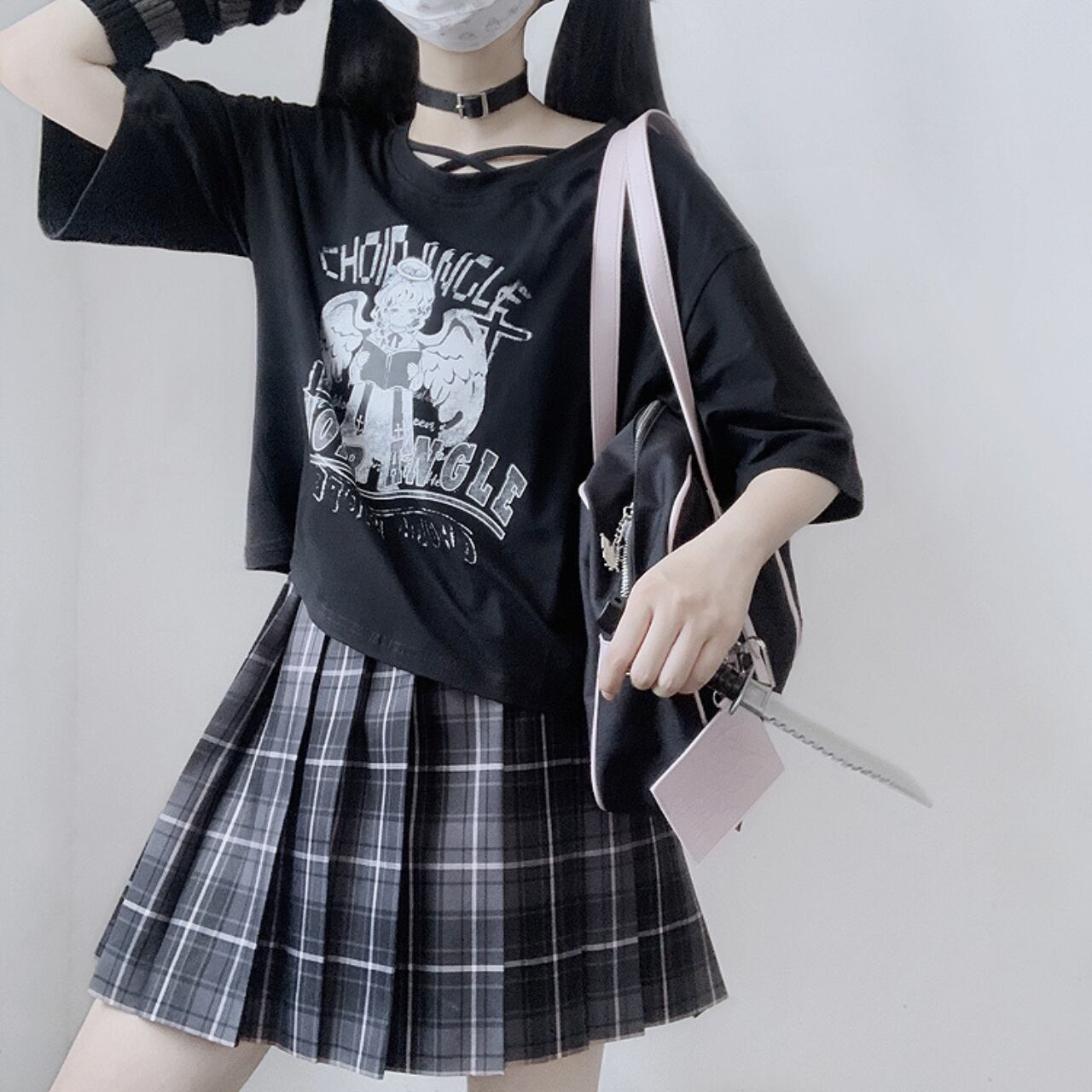 クロスネックエンジェルトップス　1109