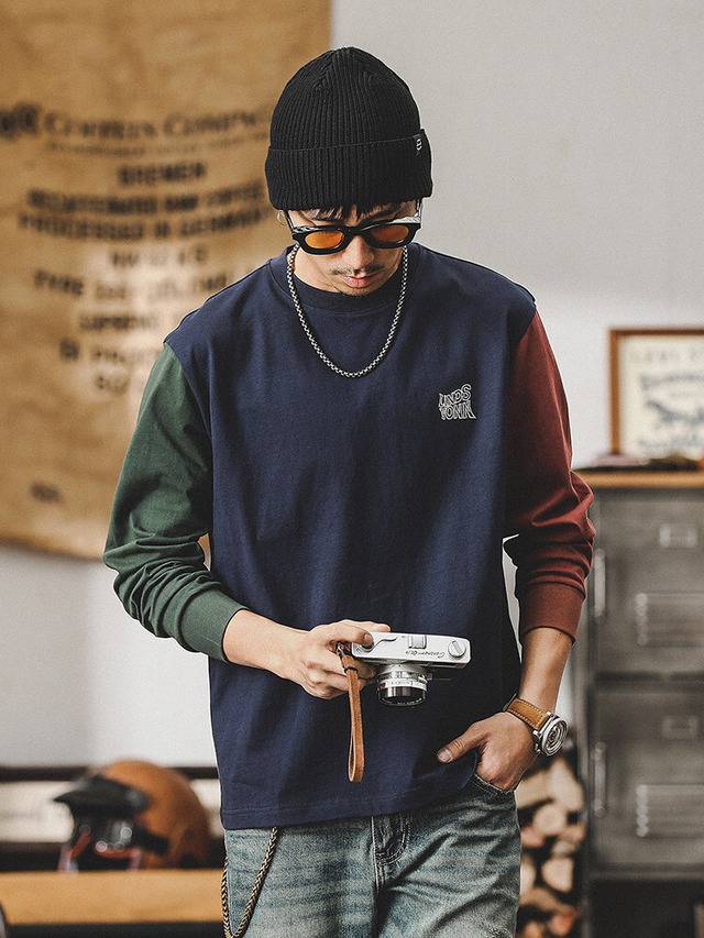 Patchwork Embroidery Long T-Shirt【L0525】