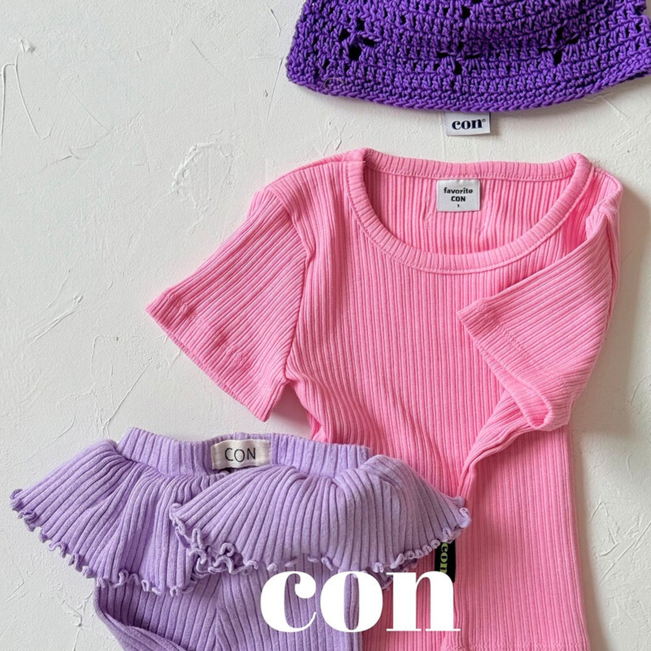 【取寄/韓国直送】CON 26/SM サマーリブTシャツ｜夏服｜韓国子供服