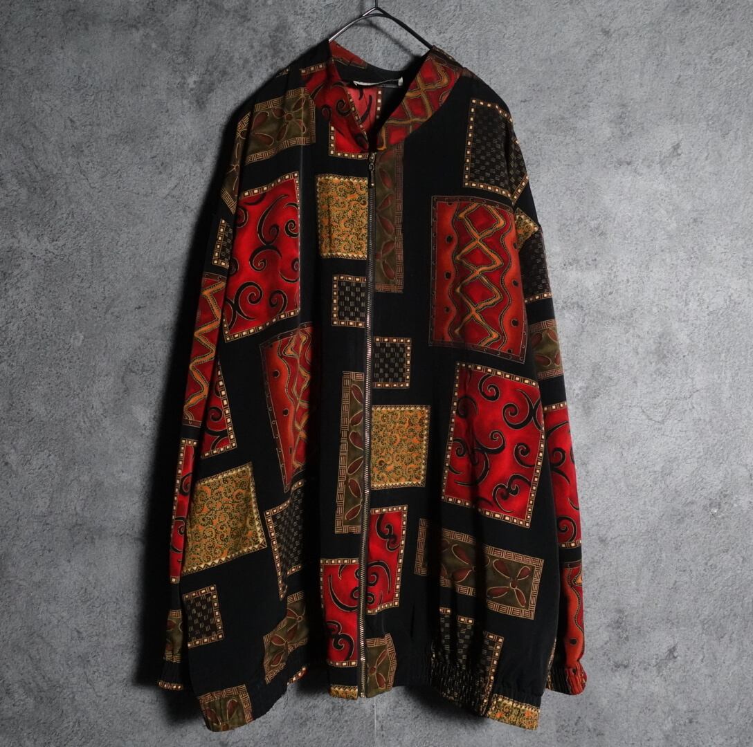 Total pattern design multi-color nylon jacket