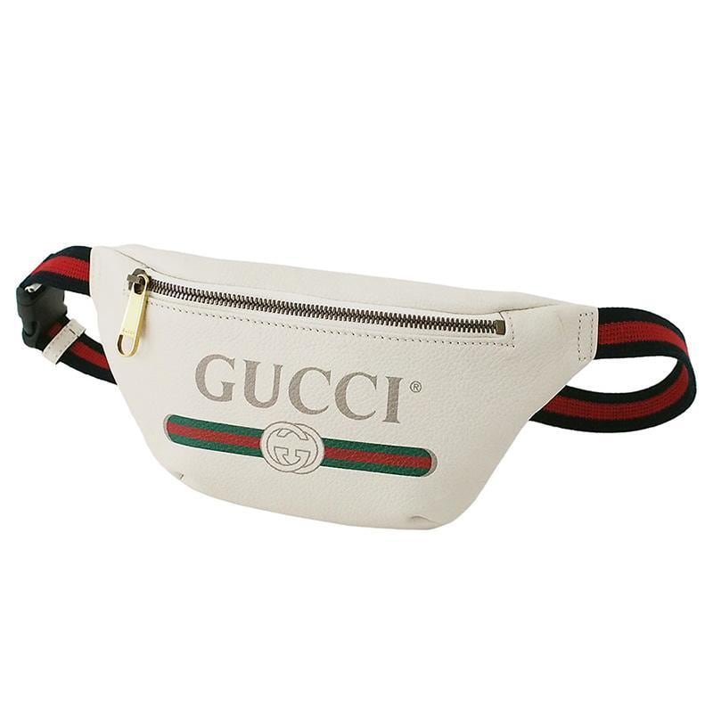 グッチ GUCCI ロゴプリント シェリーライン ボディ ウエストバッグ ホワイト 527792 グッチ GUCCI ロゴプリント シェリーライン ボディ ウエストバッグ