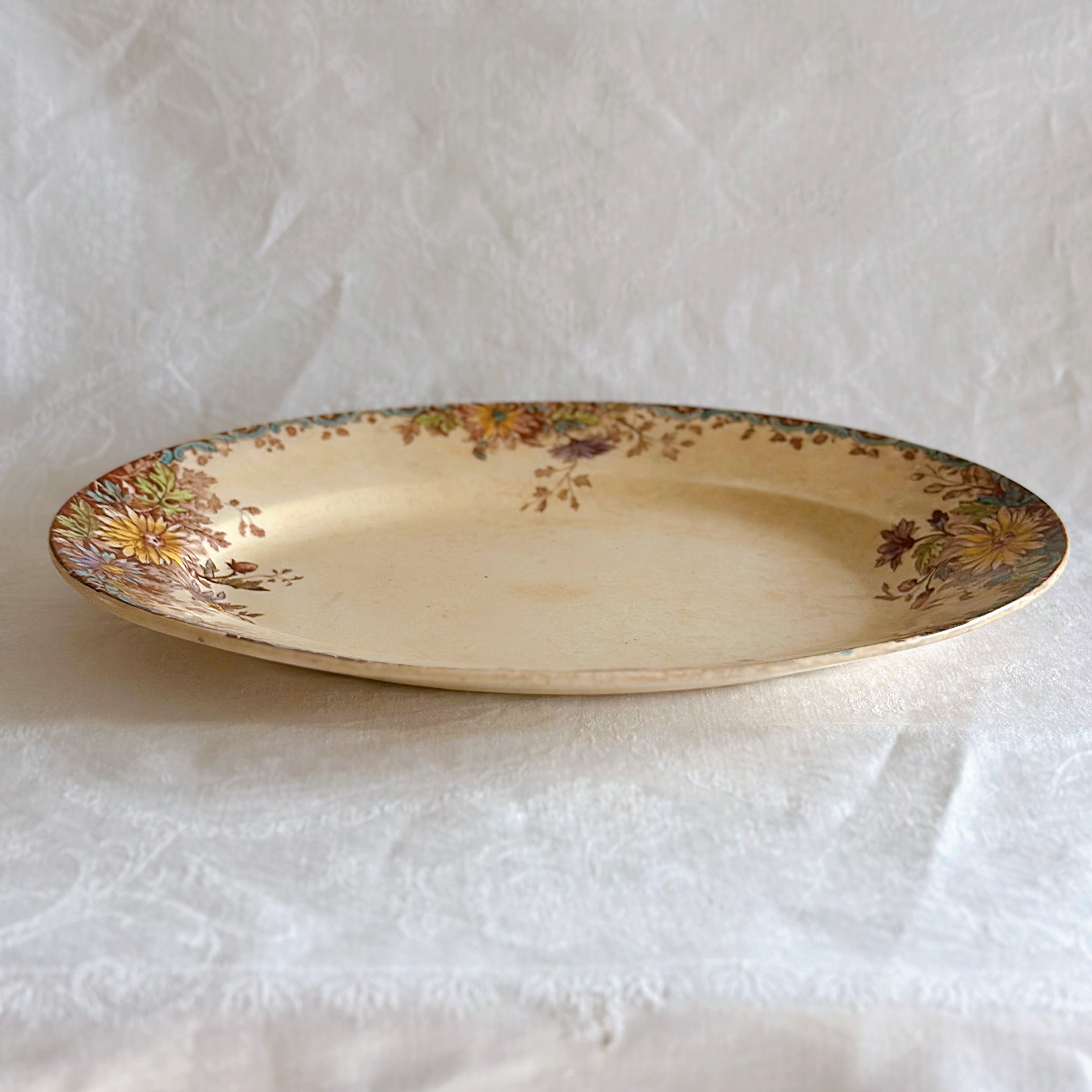 Gien ジアン オーバルプレート Fleurs d'Automne（フランス） | ぽわに