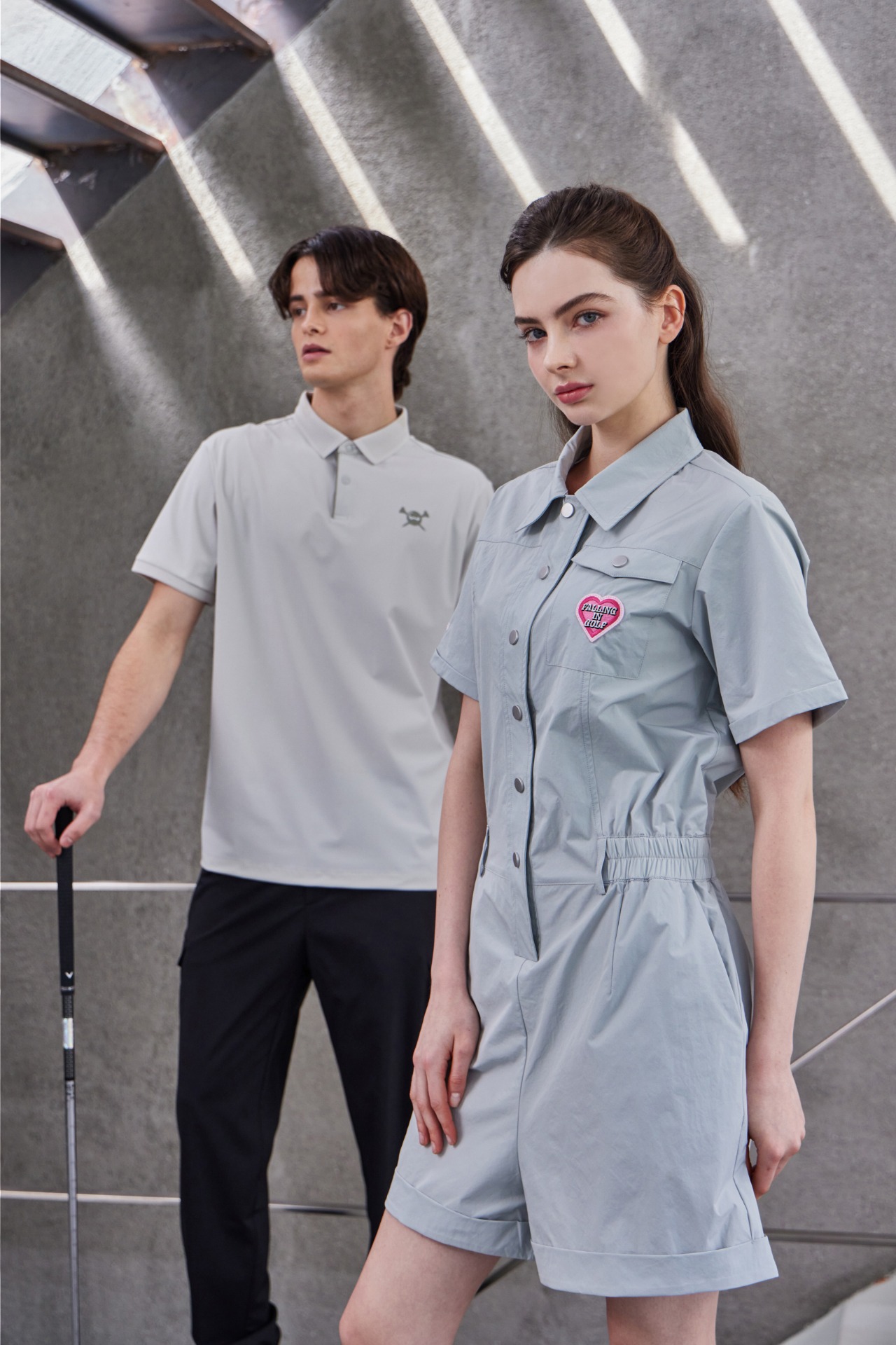 GOXO ゴーエックスオー フォーリングインゴルフジャンプスーツ グレー