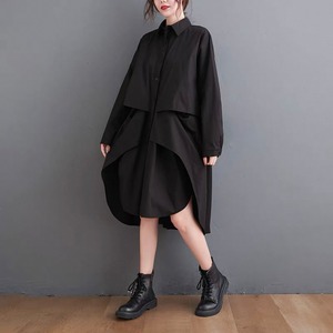 ミディ丈アシンメトリーワンピース D00014