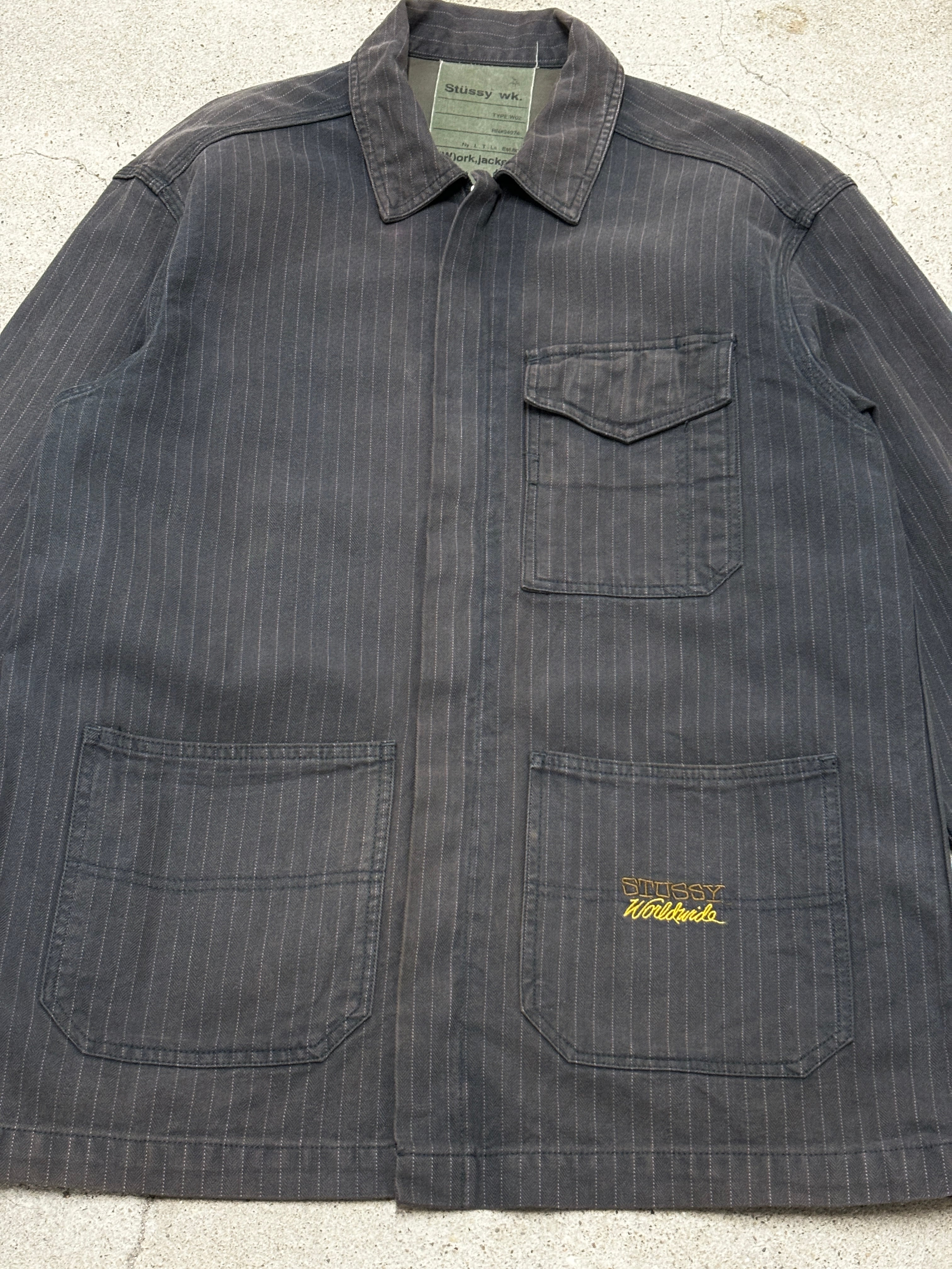 00s OLD STUSSY/Work Jacket/L/ワークジャケット/STUSSY WK/刺繍ロゴ