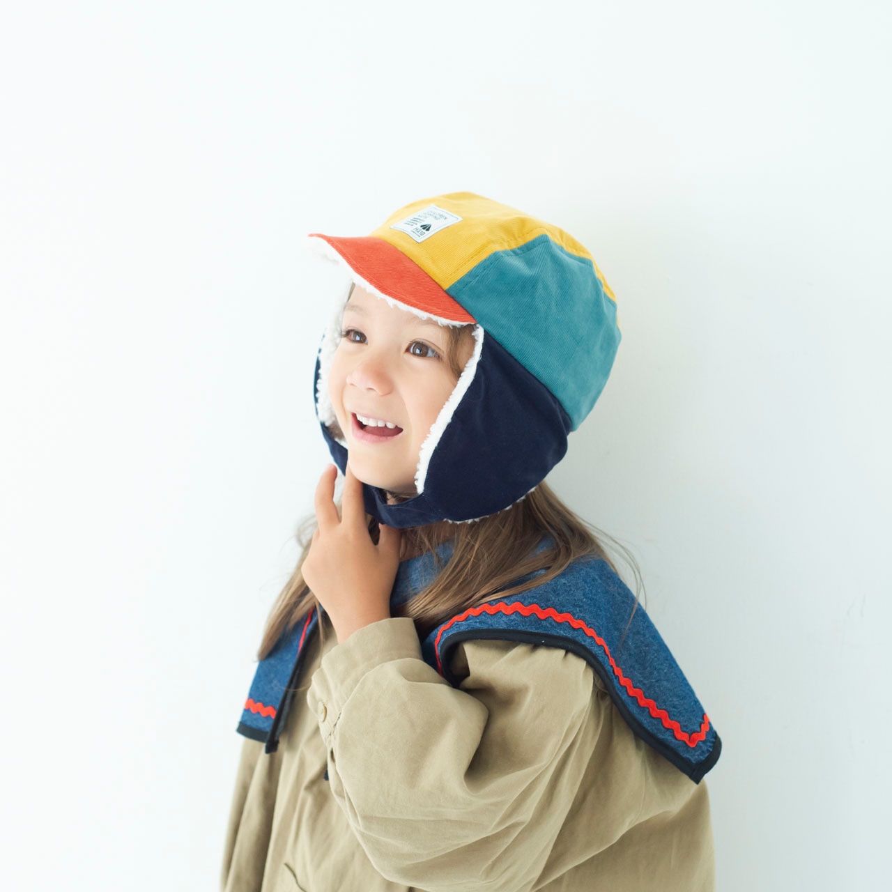 パイロットキャップ【マルチオレンジ】ブランド 子供 帽子 男の子 女の子 日本製 冬 キッズ ギフト