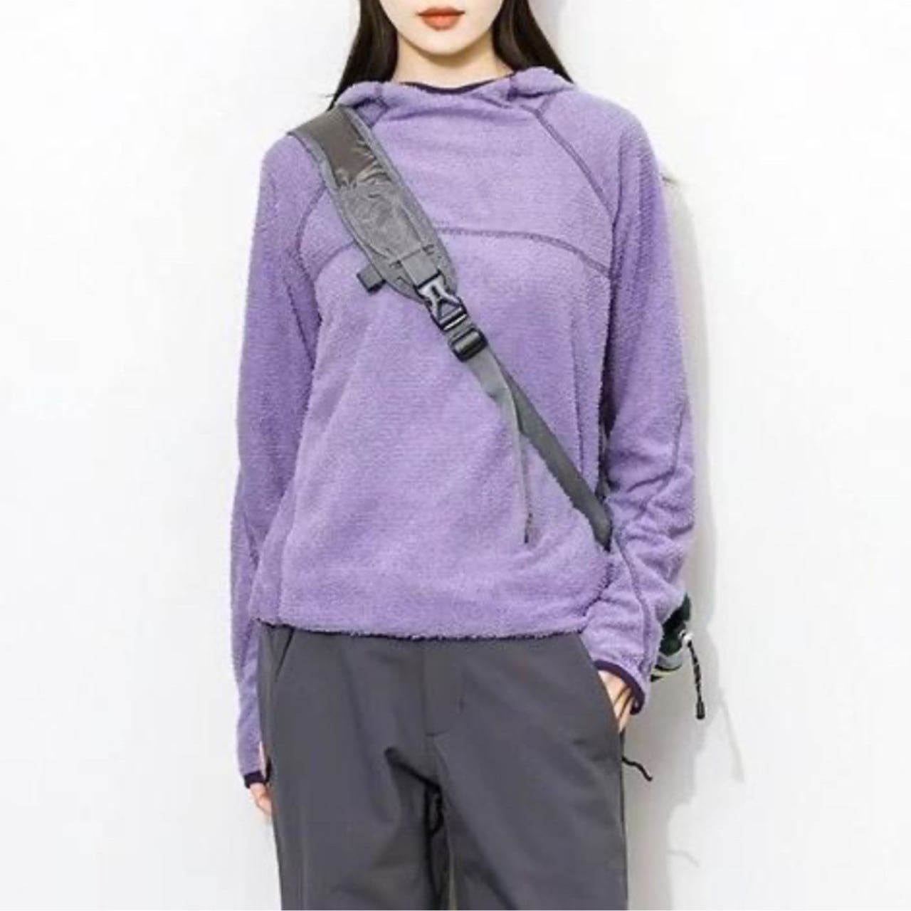 パイピングフリースフーディー C00898