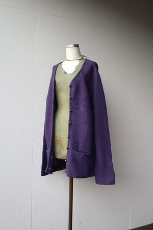 purple long knit cardigan