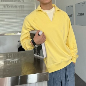 ハーフオープンポロカラースウェット　1058