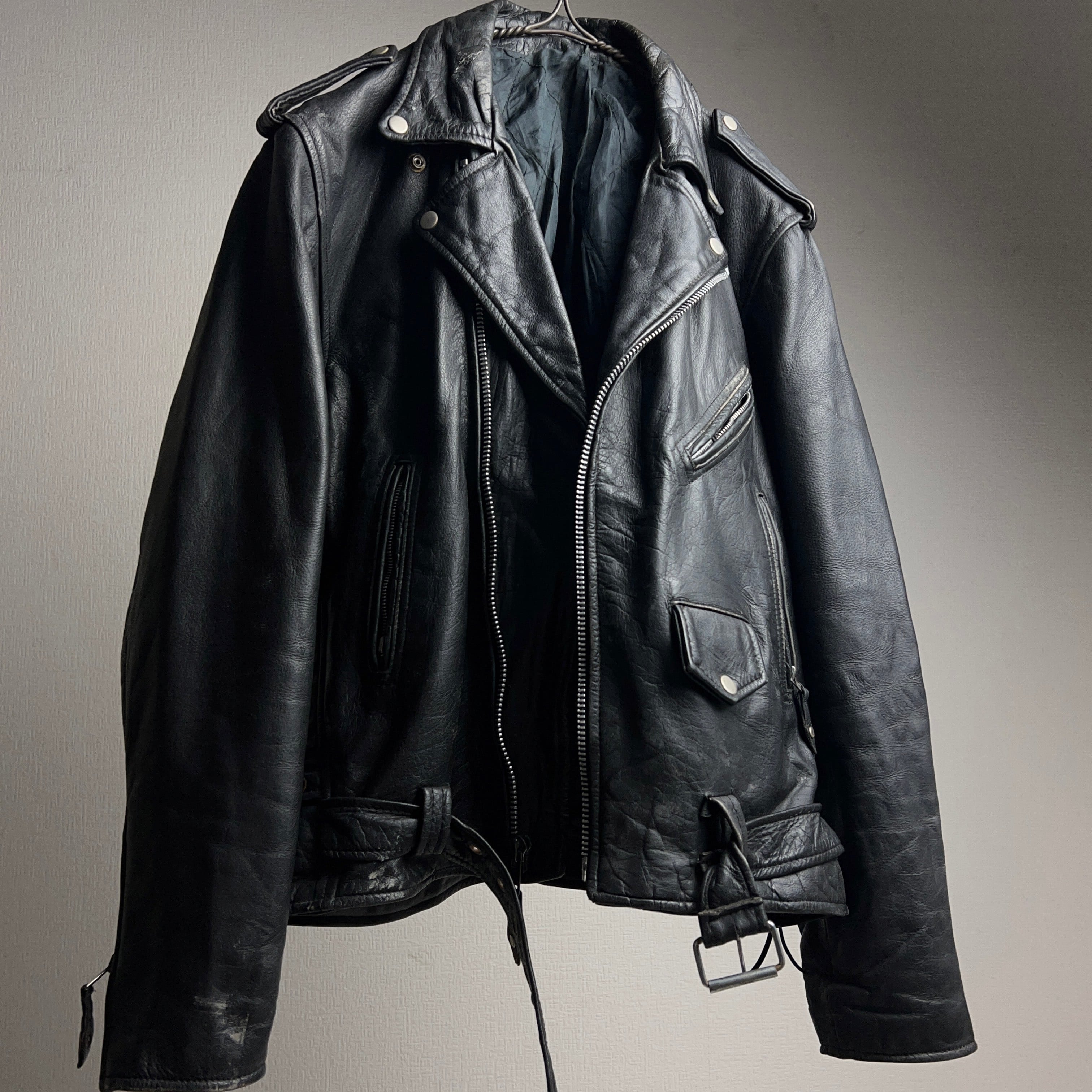 old Riders Leather Jacket レザー ダブルライダースジャケット ブラック【1000A242】【送料無料】