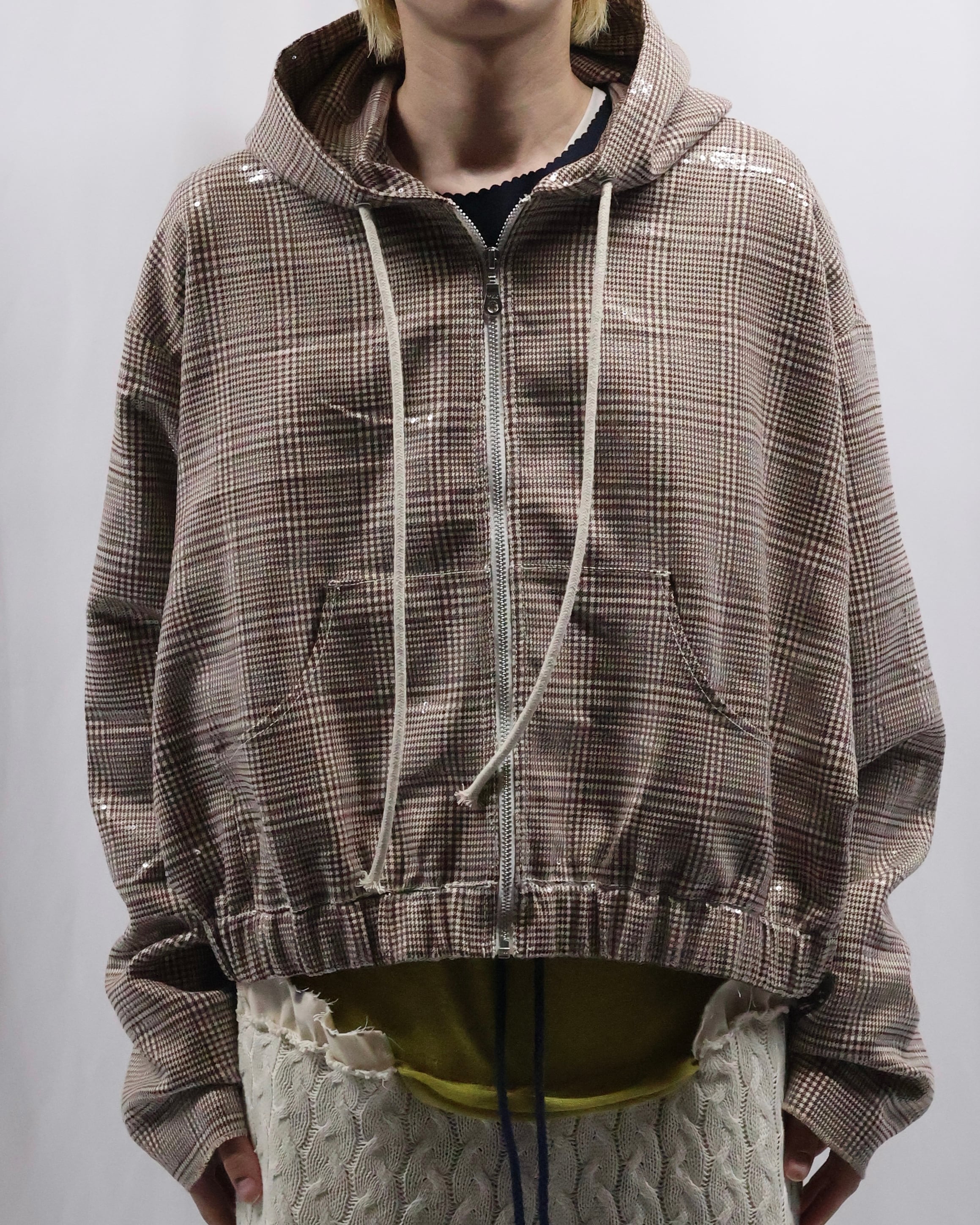 25ss joone joonam 付けフード 26SS/JOONE JOONAM】Croppped zip hoodie | blendmarket