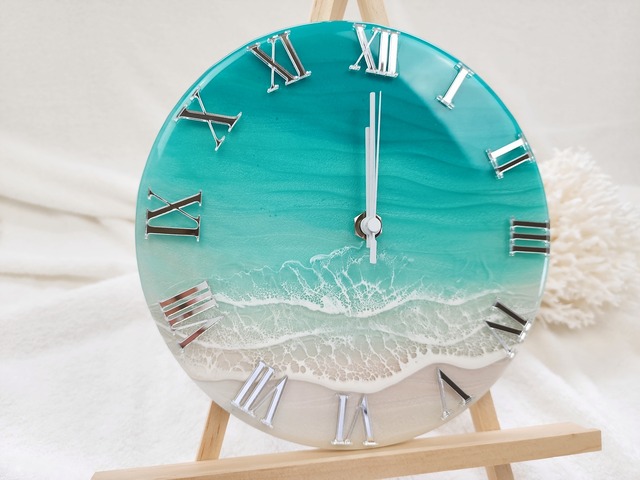 135.オーシャンレジンアート 掛け時計