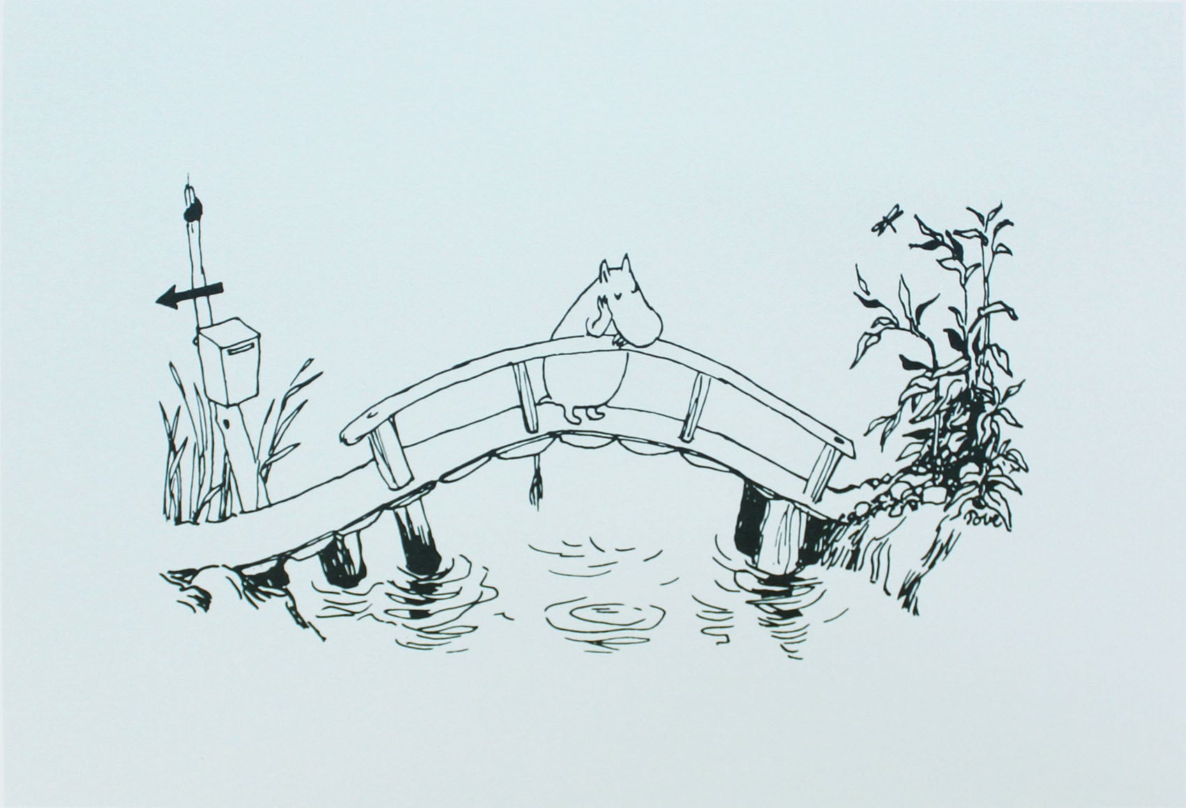 ムーミン 北欧 Postery「ムーミン谷の橋」送料無料 フレーム 展示用フック付アートポスター 絵画 インテリア アート