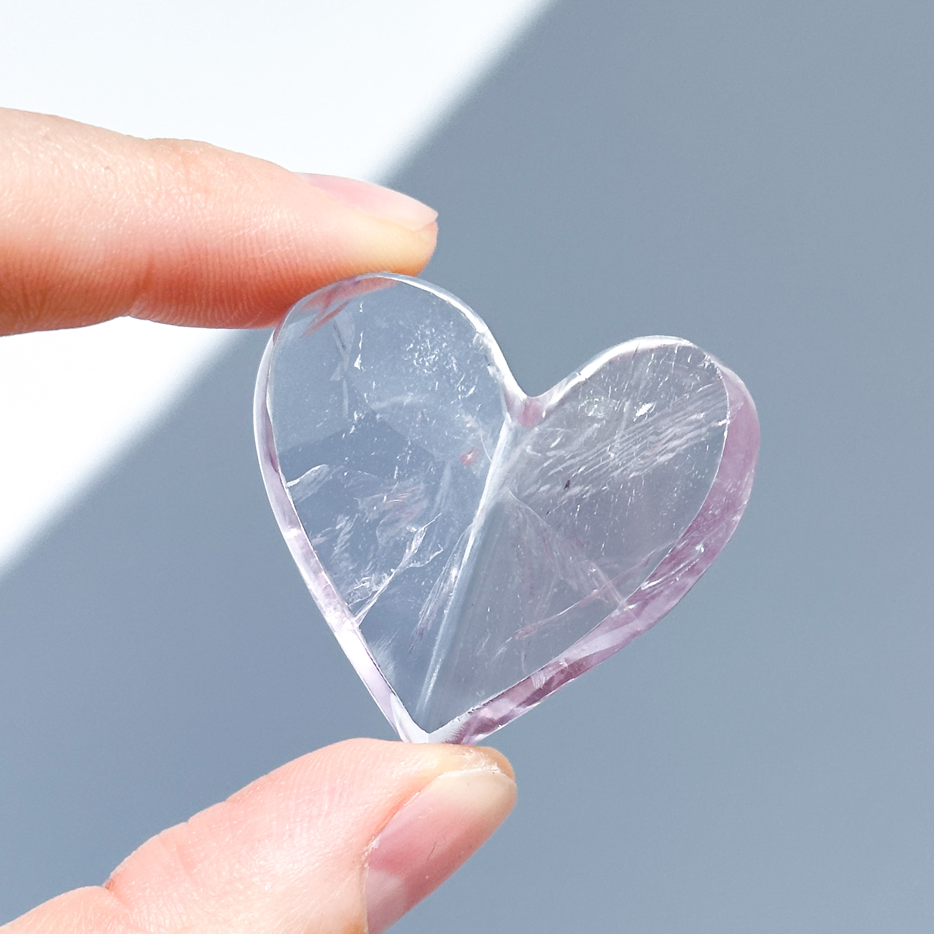 アメジスト 3Dハート 02♡Amethyst heart ♡天然石・鉱物・パワーストーン・インテリア