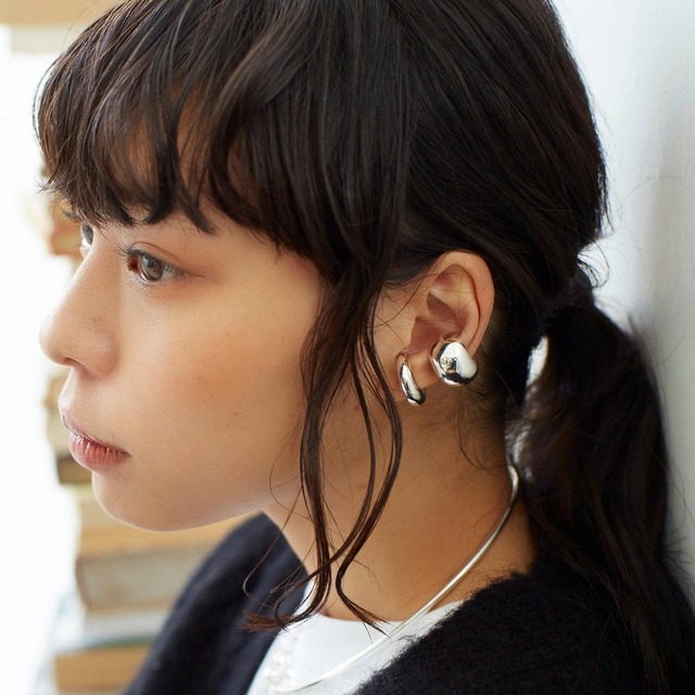 S925【両耳用】 Double Line Ear cuff