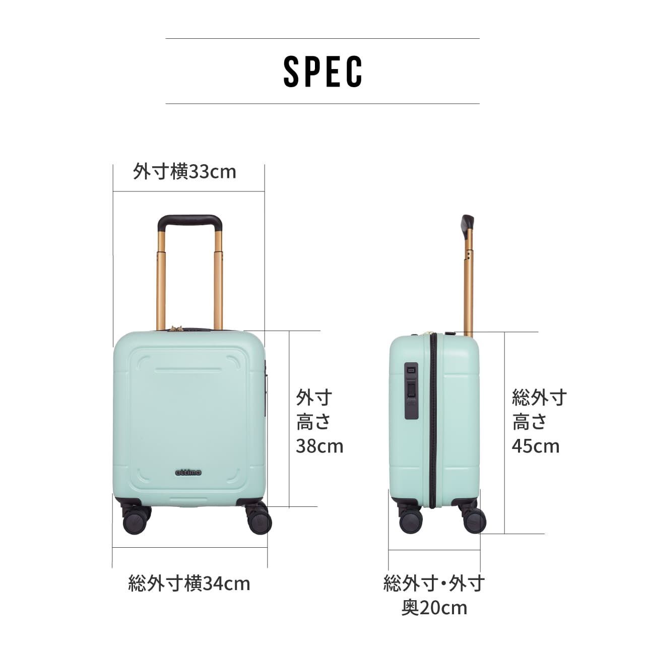 【色: Mint Green】[レジェンドウォーカー] スーツケース (1泊2日