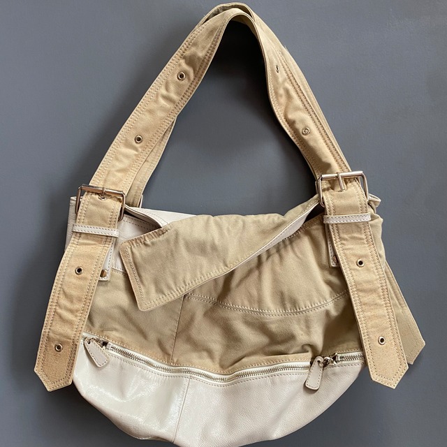 mix materials shoulder bag