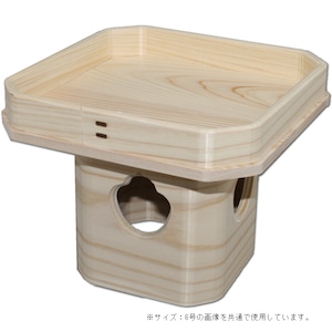 吉野桧使用 ひのき三宝 4号(高さ10.5cm/巾12.5×12.5cm)　お正月用の鏡餅台 神具 三方