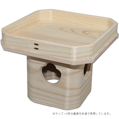 吉野桧使用 ひのき三宝 4号(高さ10.5cm/巾12.5×12.5cm)　お正月用の鏡餅台 神具 三方