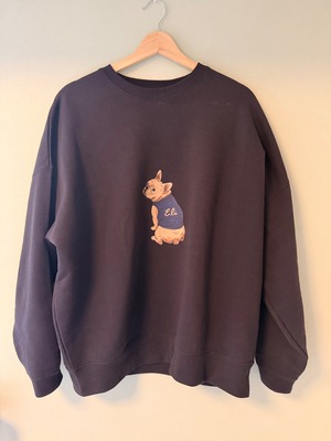 Look Back Moment/トレーナー/ネイビー/ビッグシルエット/ユニセックス/パイル地