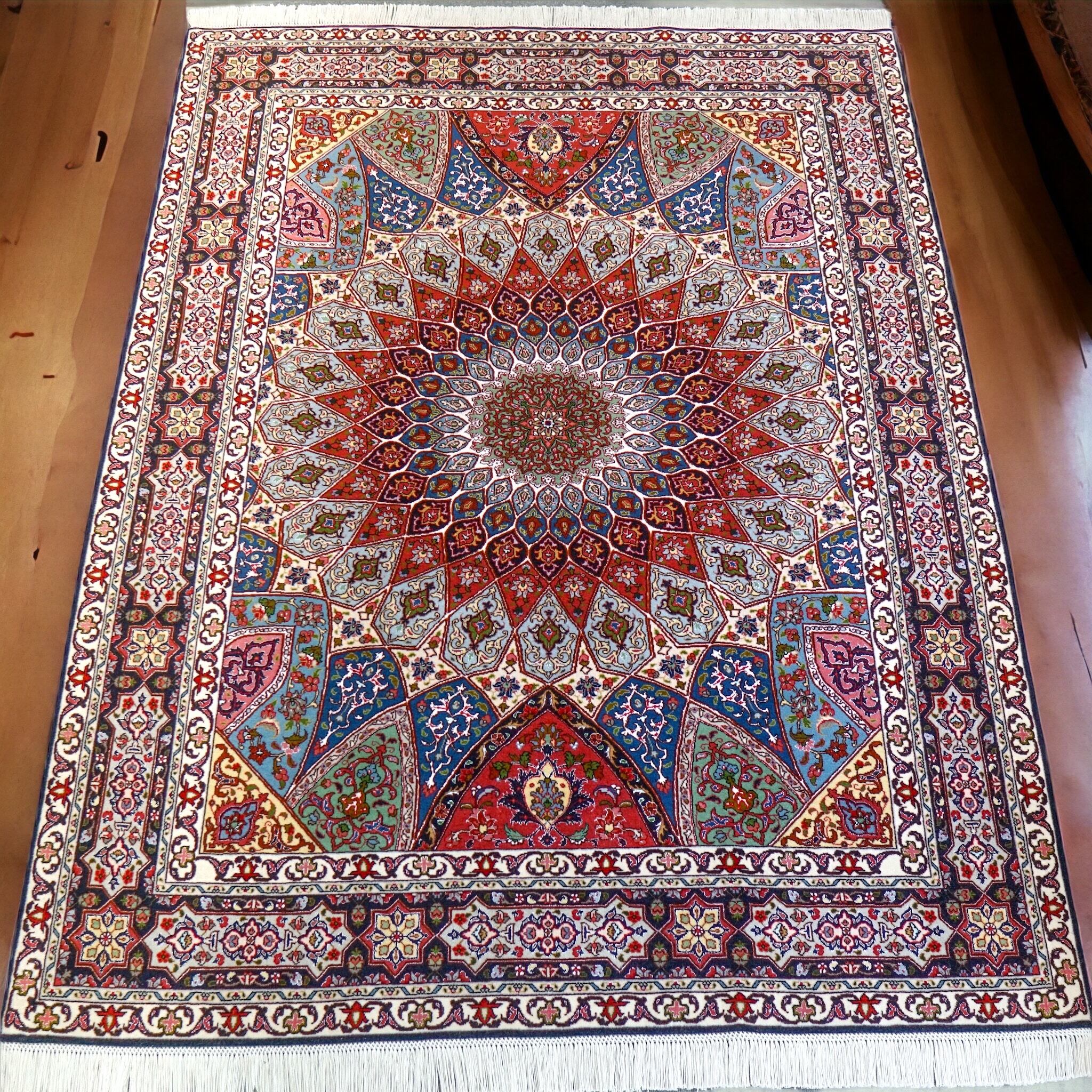パキスタン ガズニウール 手織り絨毯 Size: 153cm x 95cm-