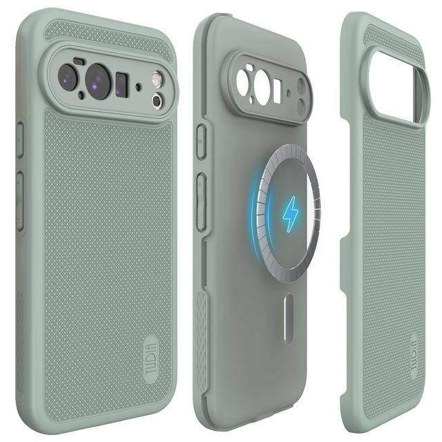 「MagSafe対応・Pixelsnap対応・米軍MIL規格落下試験済み」TUDIA Pixel 10 Pro XL 対応ケース 2025年モデル、「MergeGrip」二層構造 耐衝撃 スリム 耐久 保護カバー - グリーンリリー