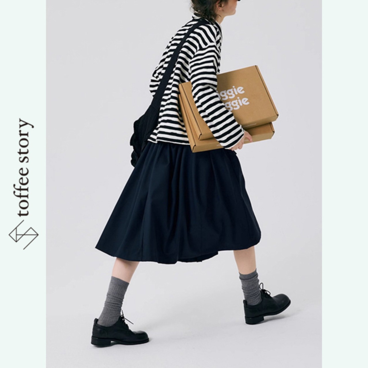 【2color】風にほどけるカラー刺繍ポケットボーダー 《P0262》