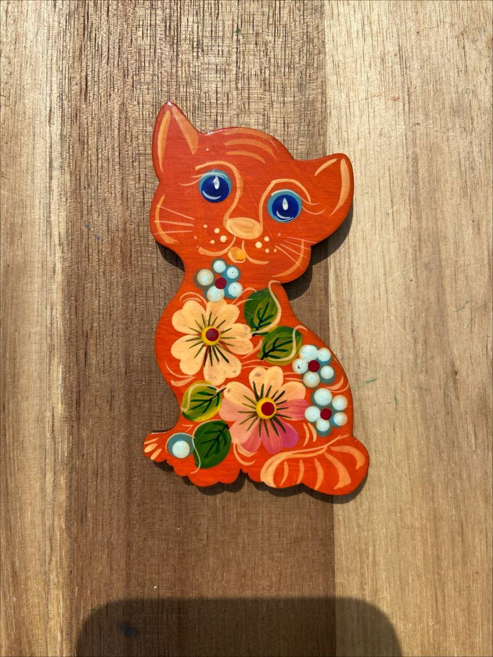 ペトリキフカ塗り 木製マグネット キャット 猫（Khomenko作