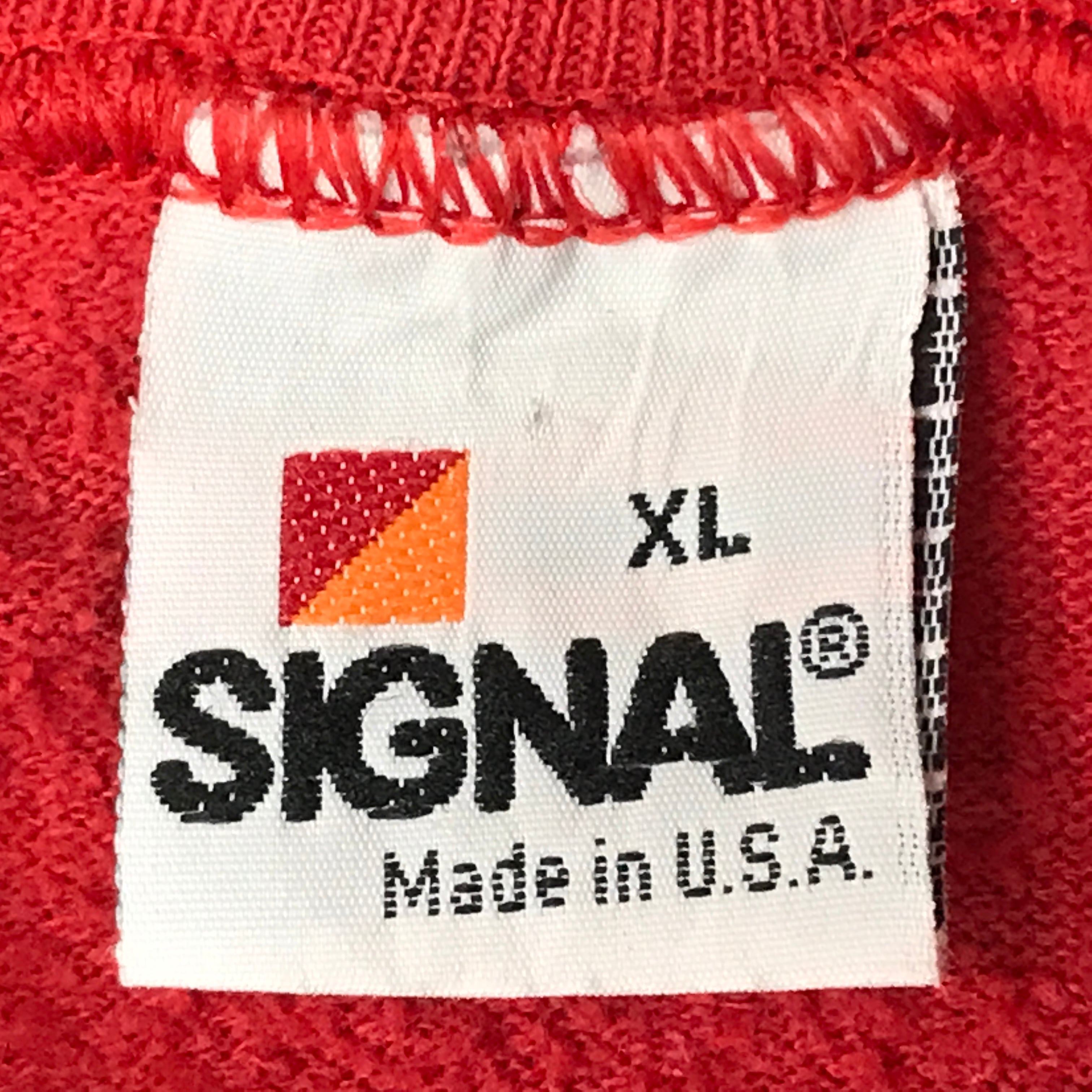 [SALE]11/25迄　期間限定価格　SIGNAL シグナル 80年代 USA製 OHIO STATE UNIVERSITY ラグランスウェット  レッド