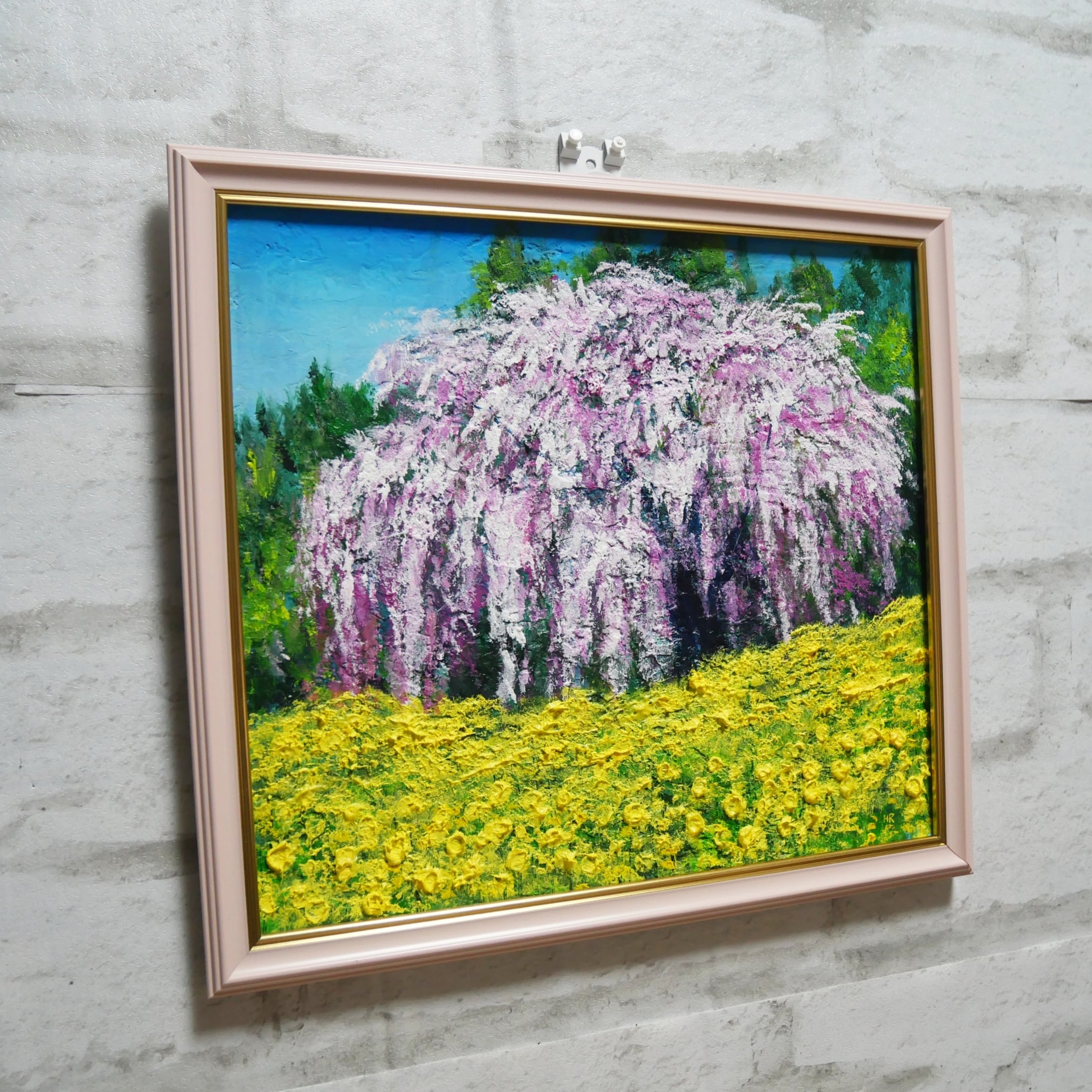油絵 油彩 油彩画 絵 絵画 【しだれ桜】 | HIROSHI1990 油絵 油彩 油彩画 絵 絵画 【しだれ桜】 | HIROSHI1990