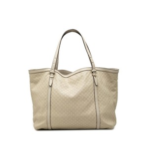 グッチ マイクログッチシマ トートバッグ ショルダーバッグ 309613 アイボリー ホワイト レザー レディース GUCCI 【中古】