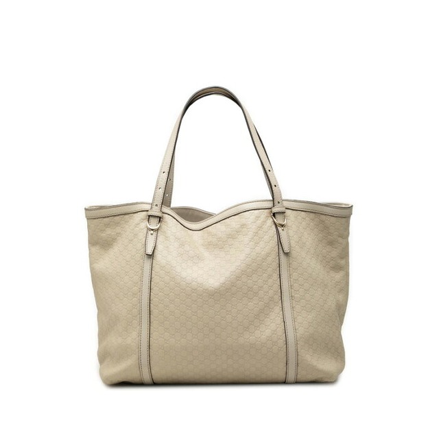 グッチ マイクログッチシマ トートバッグ ショルダーバッグ 309613 アイボリー ホワイト レザー レディース GUCCI 【中古】