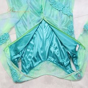 社交ダンス 衣装 ワンピース ドレス グリーン系 ブルー系 ダンスファッションピア dance fashion pier 黄緑 エメラルドグリーン 水色 青 レース グラデーション パーティ 発表会 ダンス フェミニン パフォーマンス 大人 女性用 きれい