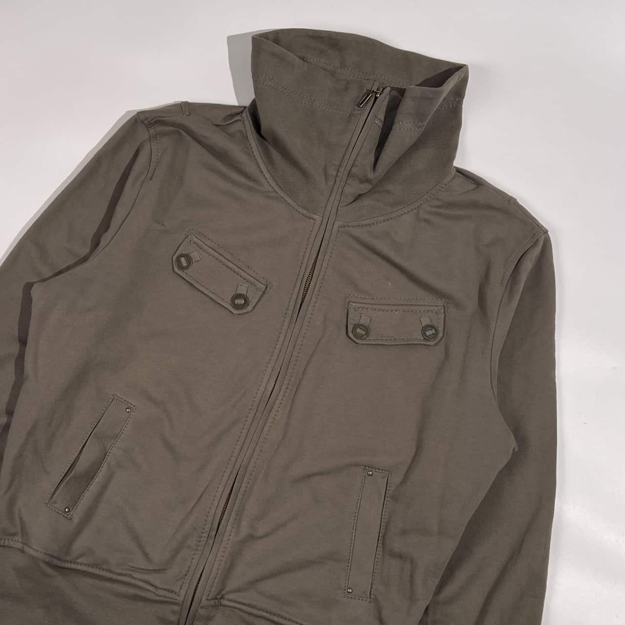 BENETTON ベネトン ハイネック ダブルジップ ジャケット ジャンパー  L /グレージュ系 メンズ