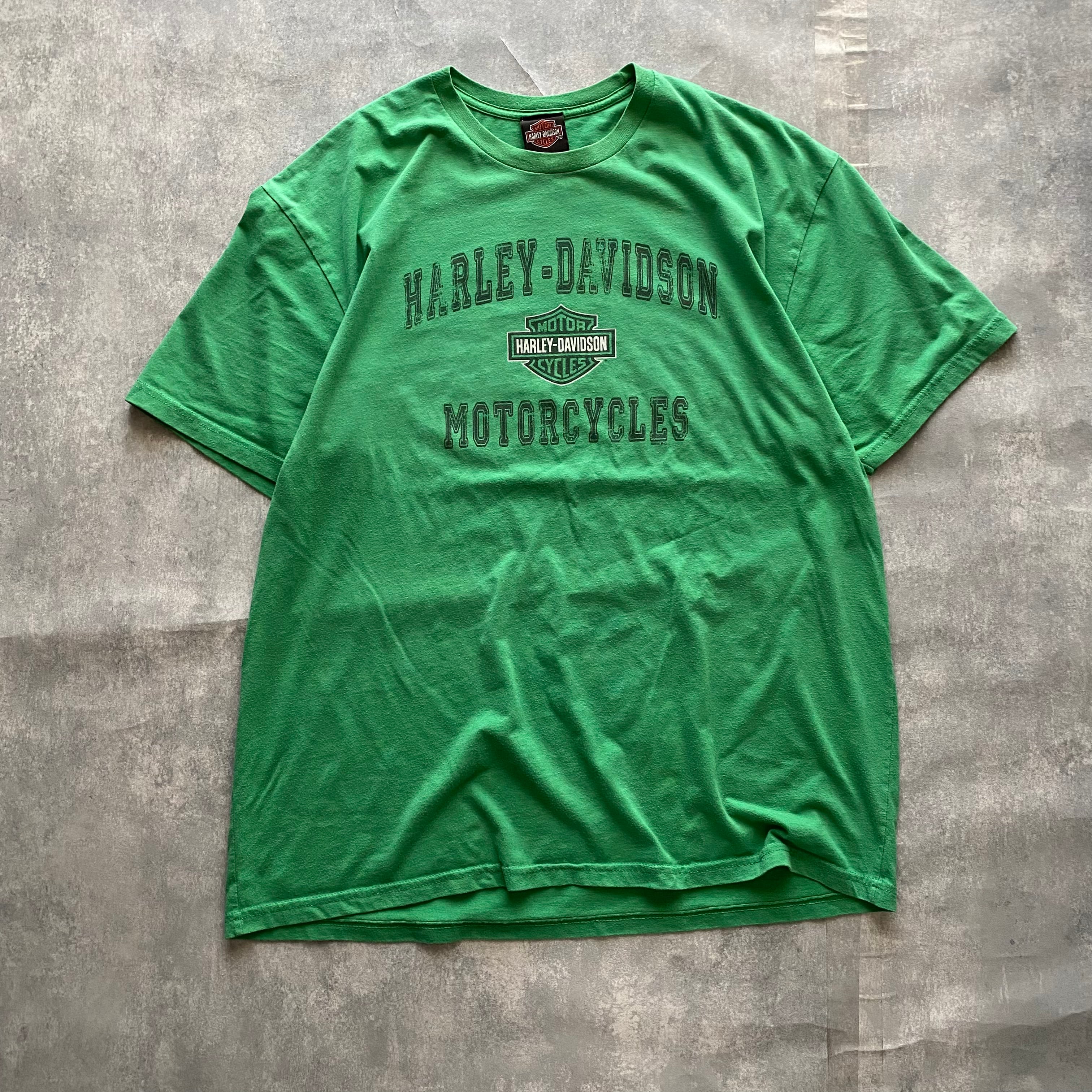 【vintage】プリントスウェット Tシャツ グリーン 両面プリント