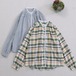 2色／チェック柄コットンブラウス ・9149