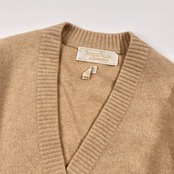 カシミヤ100% スコットランド製 MURRAY ABLAN ニット カーディガン 37cm-38" /ベージュ レディース