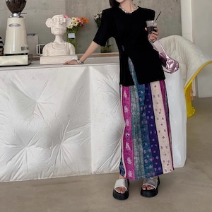 ethnic print long skirt <sk1009976>