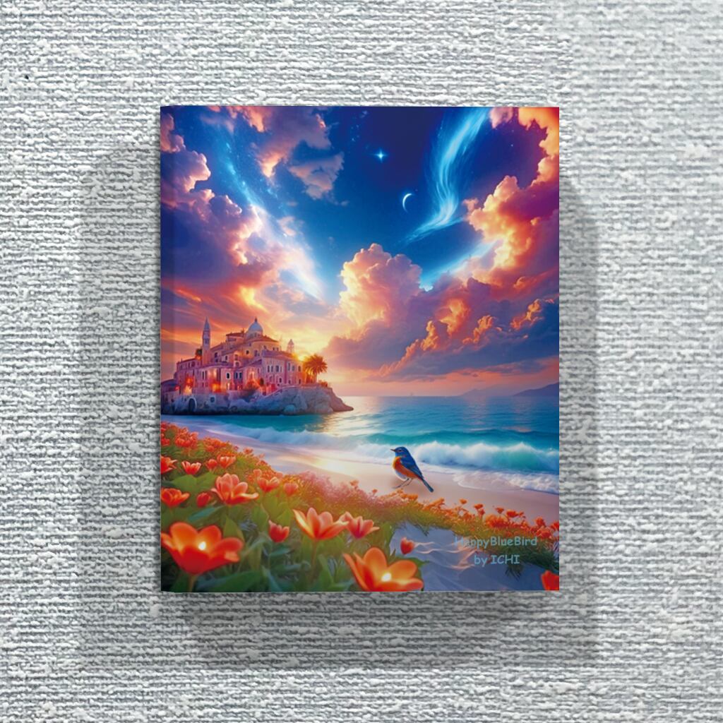 S_南国の輝く海上の城 | 絵画 インテリア ショップ『Happy Blue S_南国の輝く海上の城 | 絵画 インテリア ショップ『Happy Blue